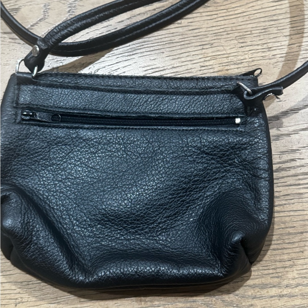 Harley-Davidson Black Leather Mini Crossbody Bag Y2K - Picture 4 of 5